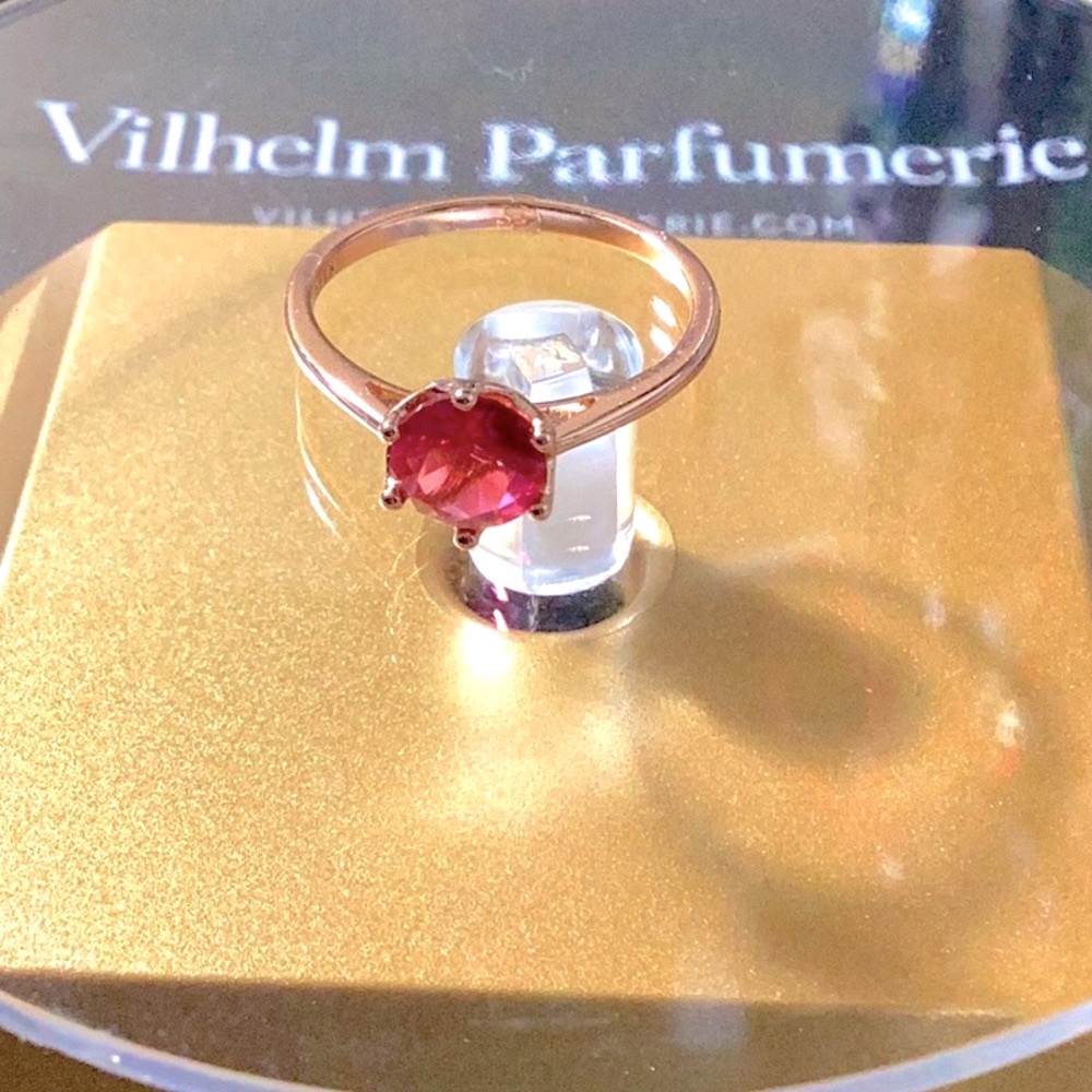 Rose Gold Ruby Color Ring - image 1